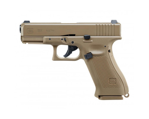 Пневматический пистолет Umarex Glock 19X, кал. 4,5 мм (метал, цвет песок, blowback, ВВ)